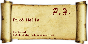 Pikó Hella névjegykártya